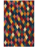 Vibrant multicolor diamond rug – hand-tufted wool modern design.