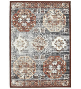 Vintage Rug with distressed antique-style design.