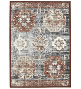 Vintage Rug with distressed antique-style design.