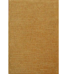 Golden mustard hand-tufted wool rug with subtle embossed pattern