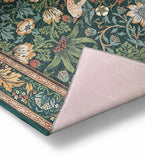 Botanical Bird Dark Green Area Rug – Machine Washable