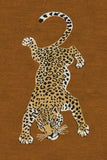 Leopard design on a brown background