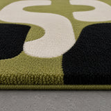 Olive green modern wool rug