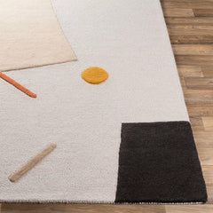 white geometric rug