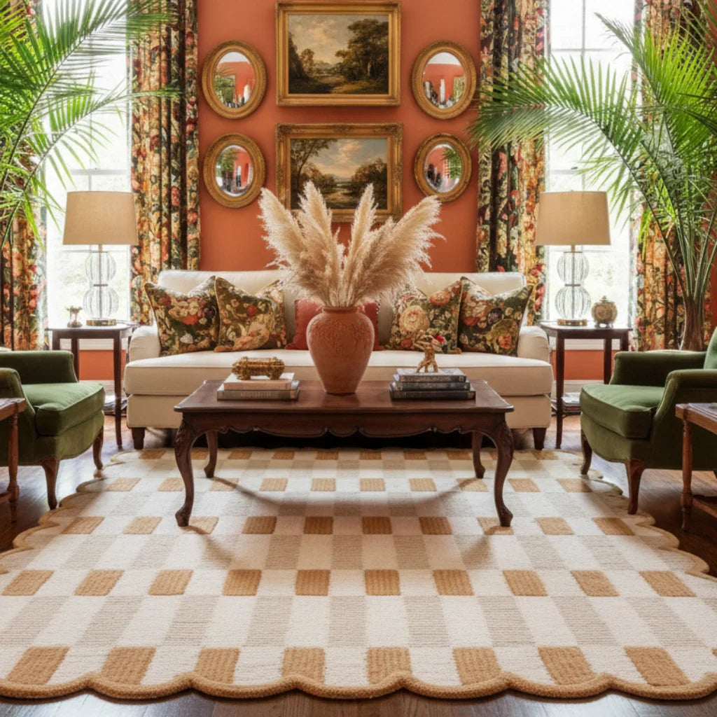 Checker Area Rug Checkered Area Rugs in Hand-Tufted Wool | Luxury Checkerboard Rugs ...