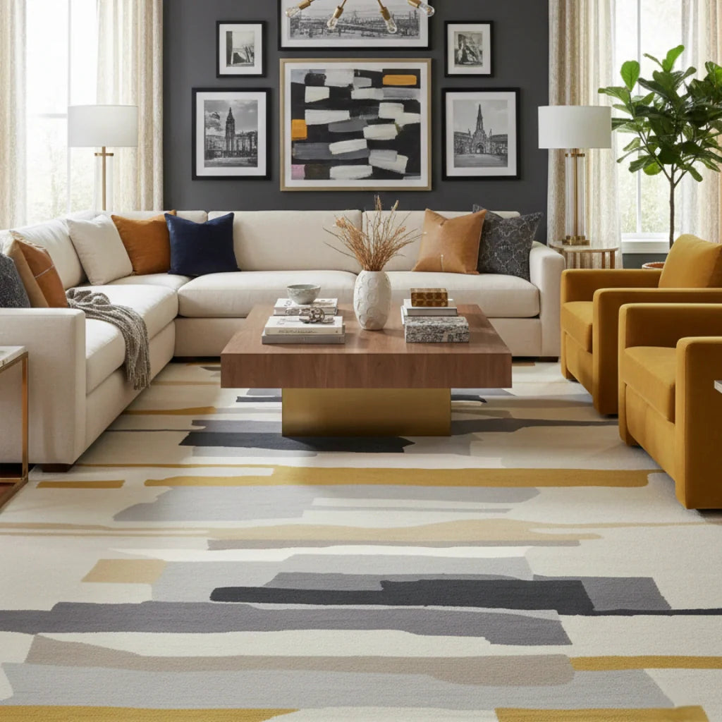 Gray and Gold Rugs – Mannat Rugs