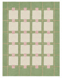 Emerald Green Block Area Rug - Hand Tufted