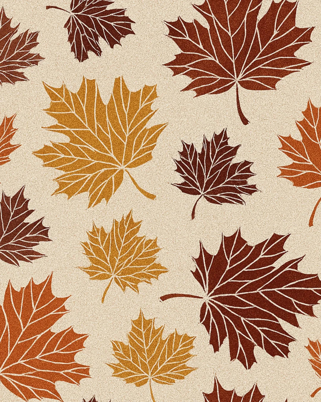 Thanksgiving decorative rug with fall leaf design for cozy living room.