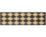 Geometric beige and charcoal runner rug