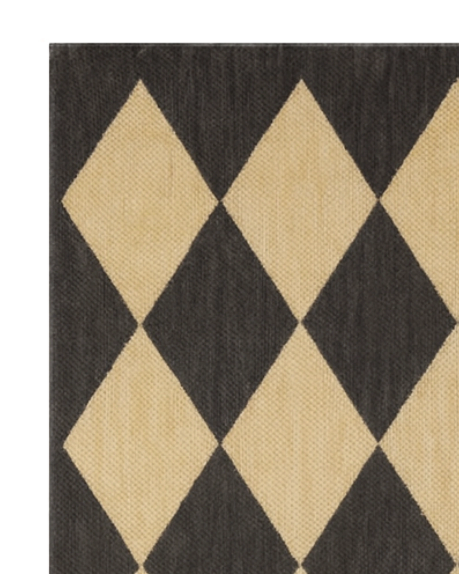 Checkered beige runner rug non-slip