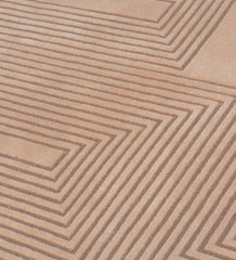 Neutral contemporary area rug with geometric line texture.