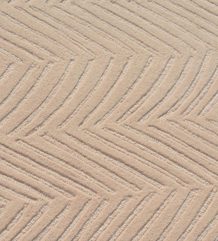 beige chevron pattern hand tufted rug