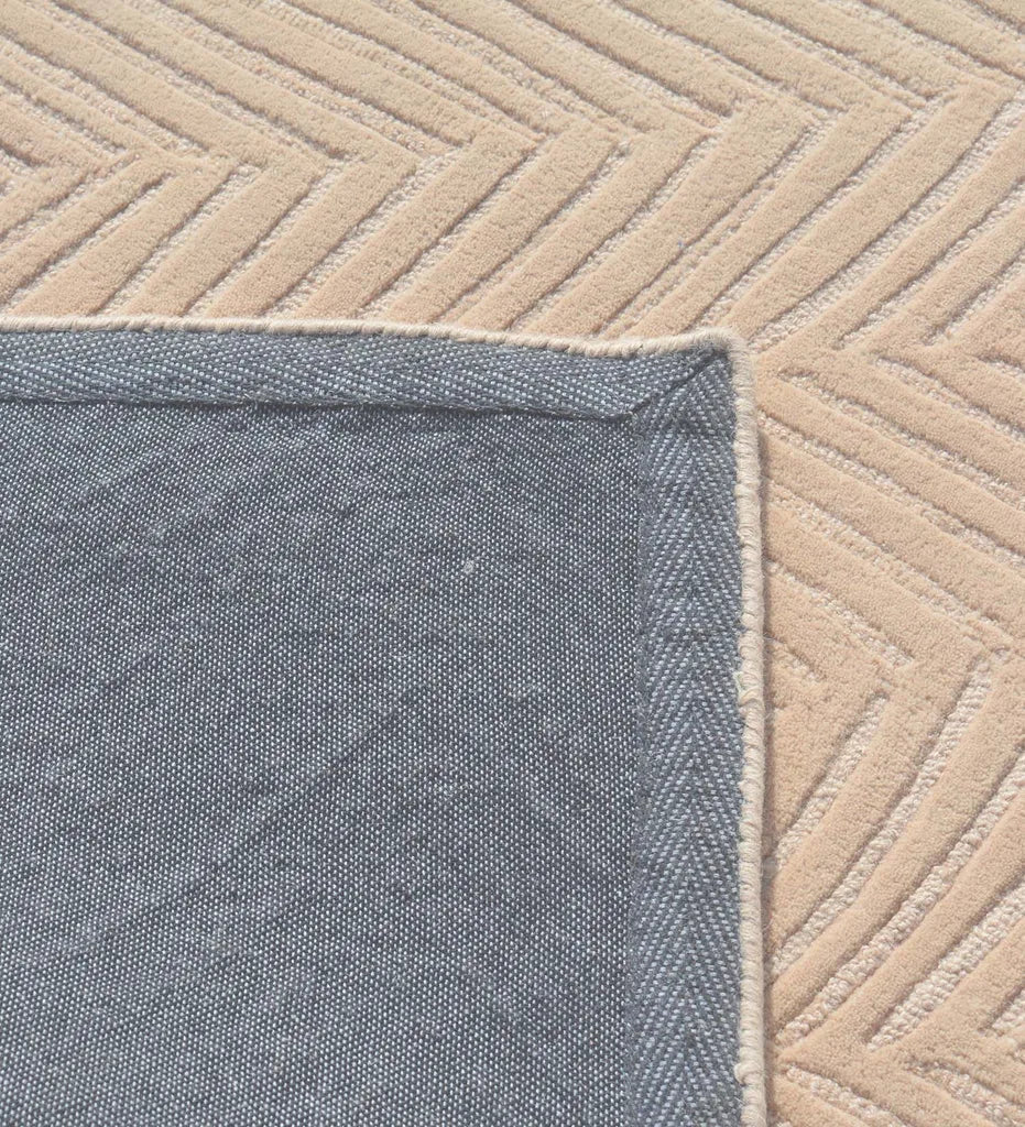 Chevron patterned brown sand beige texture rug