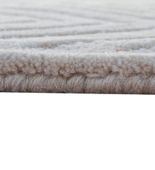 Brown chevron textured patterned hand tufted rug
