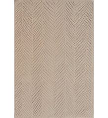 Beige chevron pattern hand tufted rug