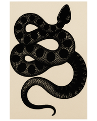 Beige and black snake design novelty rug.
