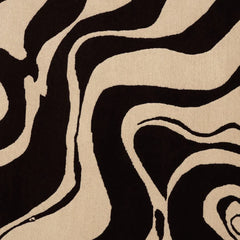 Beige and black modern area rug made with 100% natural New Zealand wool.
