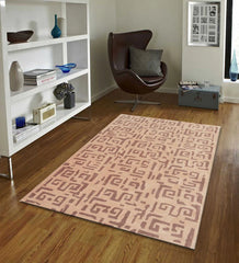 Luxury artisan rug featuring maze-inspired geometric design