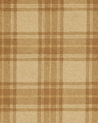 Washable plaid rug with beige and brown checks for farmhouse homes.