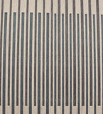 Beige and grey ombre handwoven rug with vertical stripe pattern by Mannat Rugs