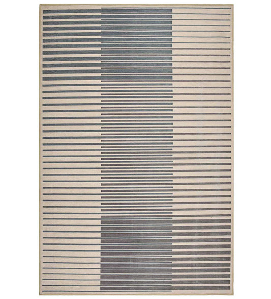Beige and grey ombre rug with gradient design.