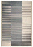 Beige and grey ombre striped handwoven luxury rug with horizontal lines from Mannat Rugs