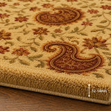 Beige maroon wool rug