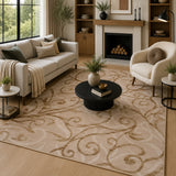 Beige & tan transitional rug