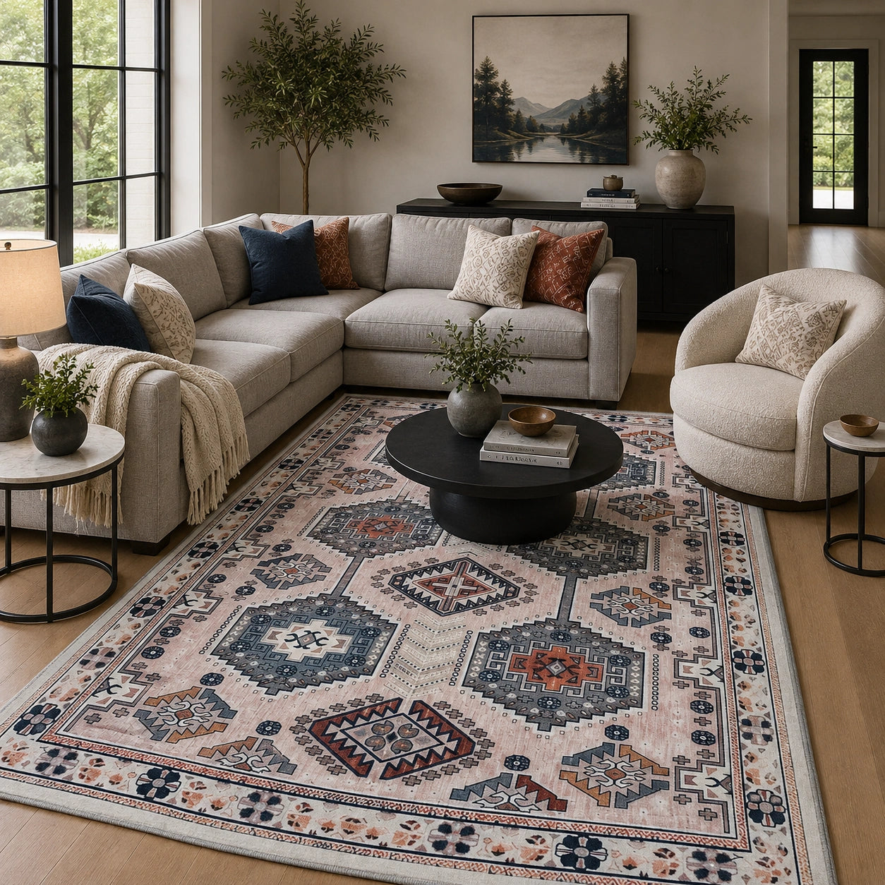 Beige traditional rug