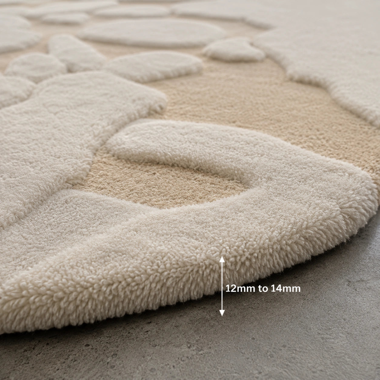 Beige and ivory wool rug