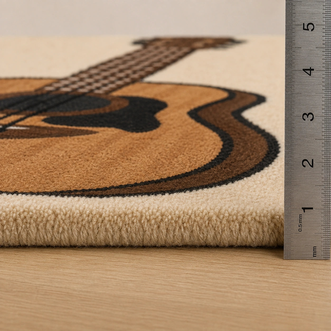Beige & brown guitar rug