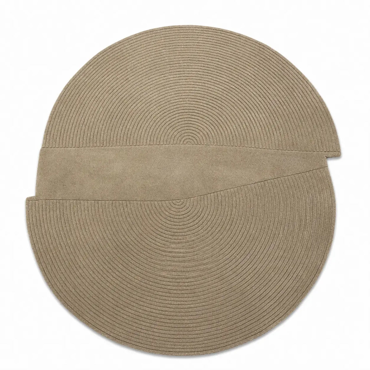Beige sun hat with a wide brim on a white background
