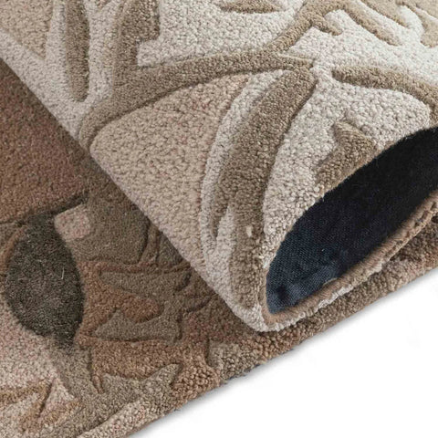 Modern botanical design rug with layered floral patterns.