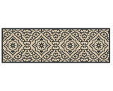 Ornamental black and beige runner rug