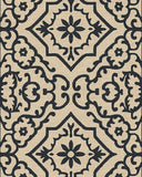 Non-slip black floral hallway rug
