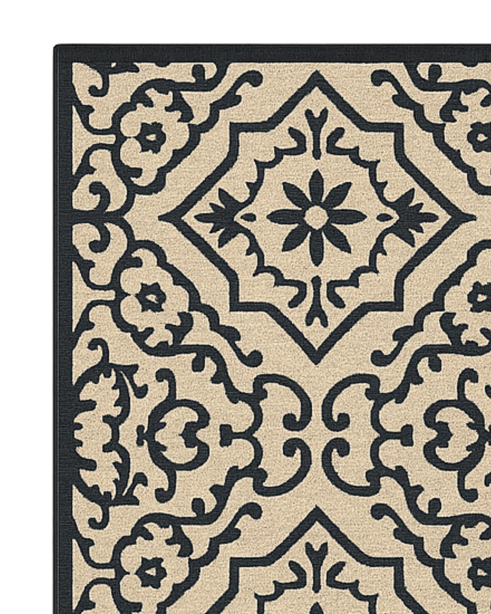 Vintage black runner rug for hallways