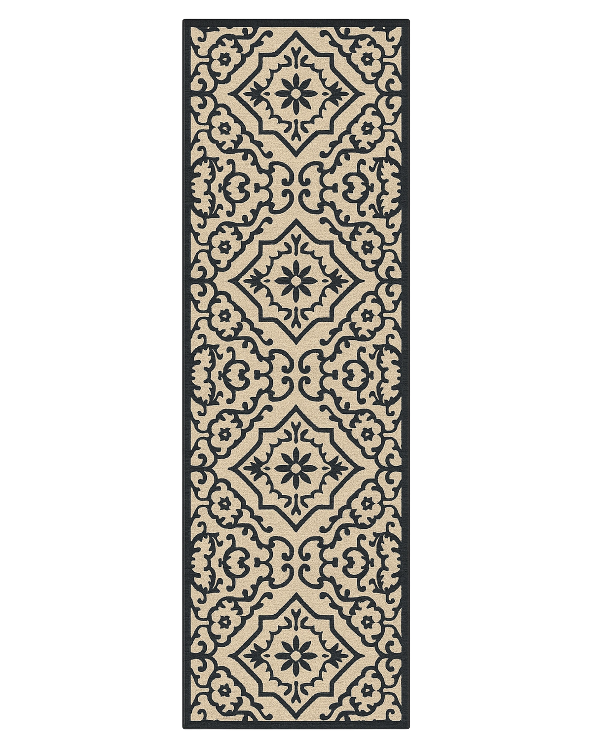 Black hallway rug runner washable