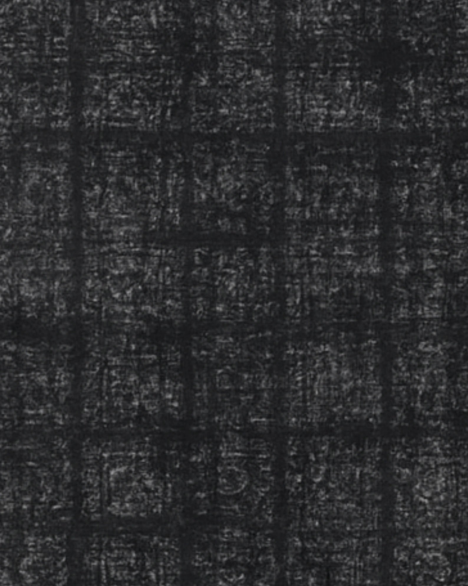 Modern black grid pattern runner rug