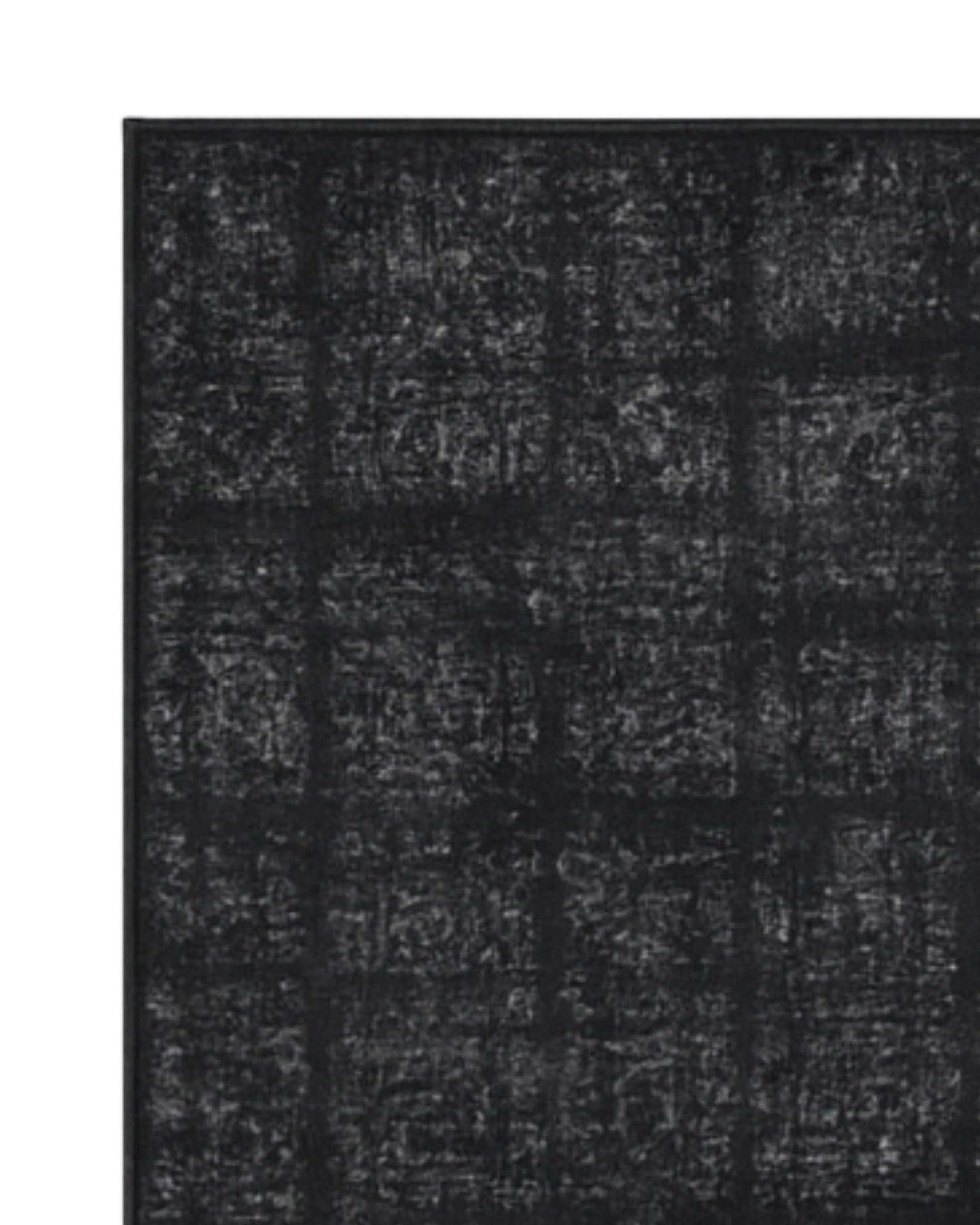 Charcoal black washable long rug