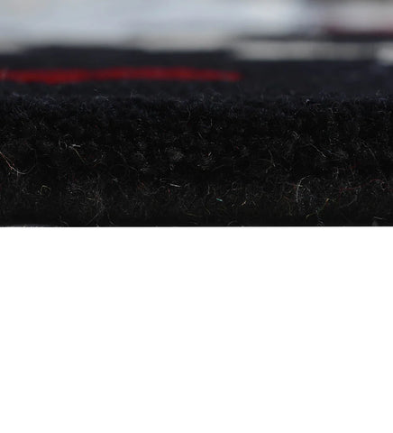 Floral pattern black hand tufted rug