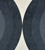 Handwoven luxury rug with modern geometric arch pattern in black and gray by Mannat Rugs