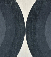 Sleek black and gray low-profile area rug with modern pattern.