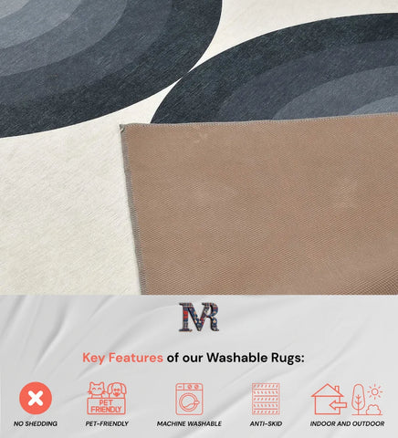Stylish monochrome geometric rug for minimalist interiors.