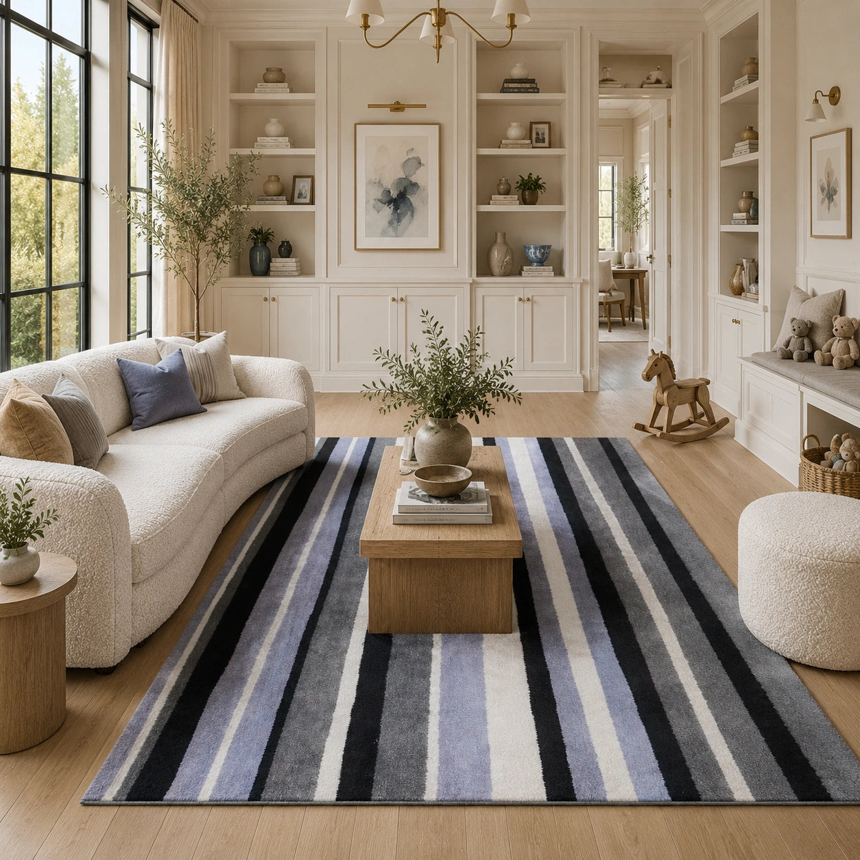 Stripes hand tufted rug