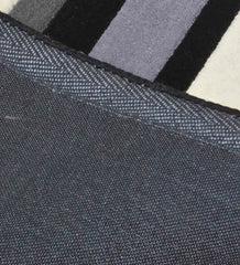 Black, white and gray stripes hand tufted runner rug