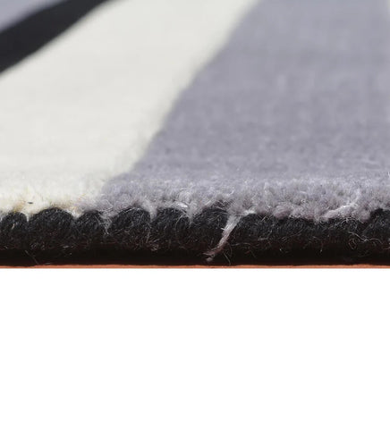 Pile height of stripes hand tufted rug