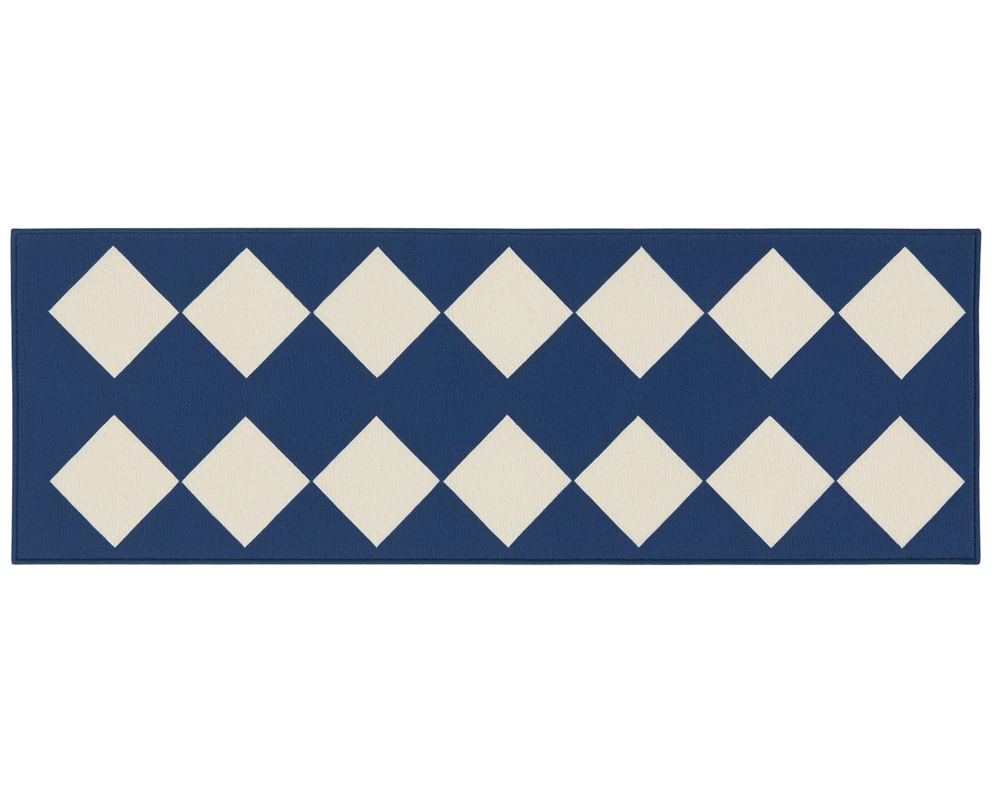 Modern geometric diamond hallway runner washable