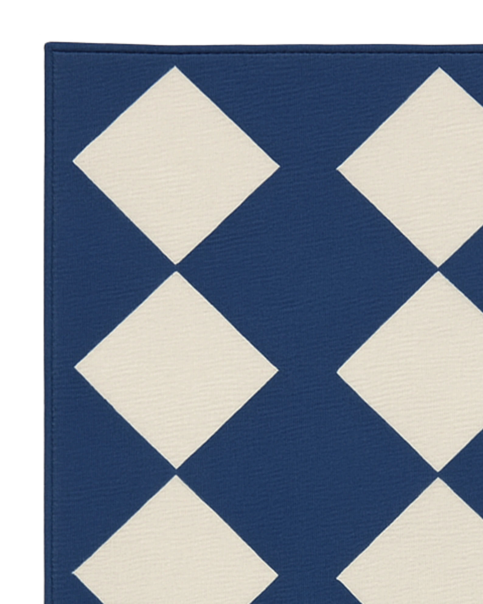 Cream diamond pattern runner rug machine washable