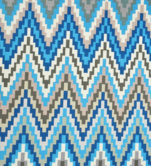 Soft and durable blue chevron rug.