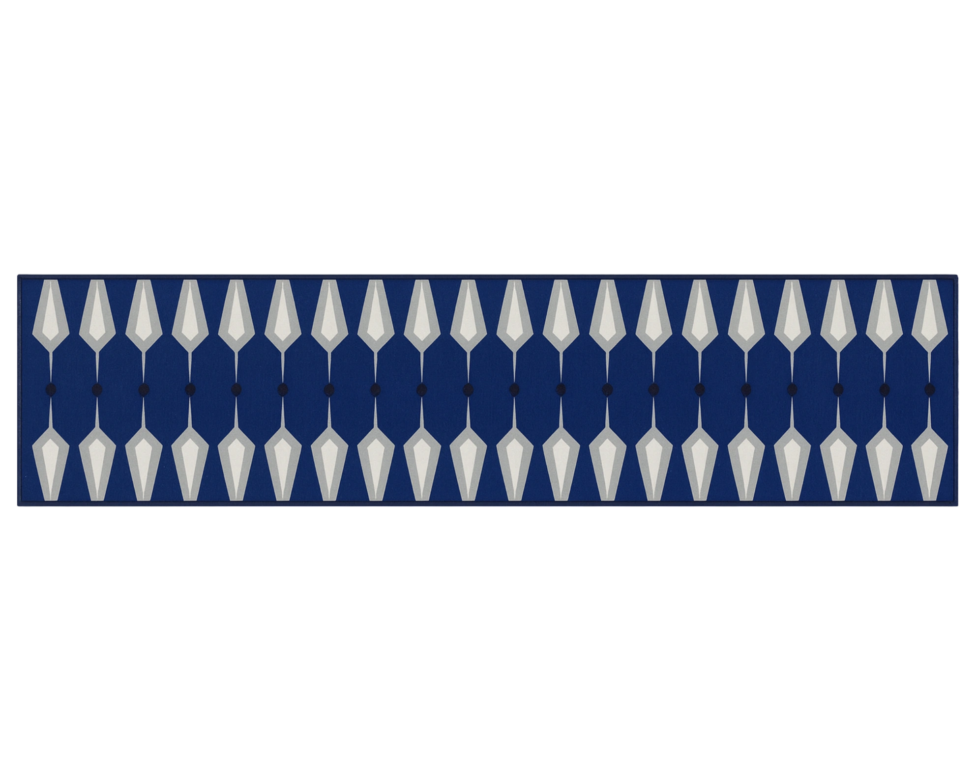 Modern navy blue hallway runner non-slip